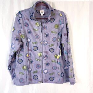 Marvel Comics Purple Fleece Full Zip Jacket Womens XL NWT